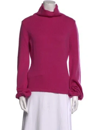 Pre-owned Ch Carolina Herrera Turtleneck Sweater In Pink