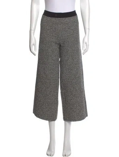 Pre-owned Ch Carolina Herrera Tweed Pattern Wide Leg Pants In Gray