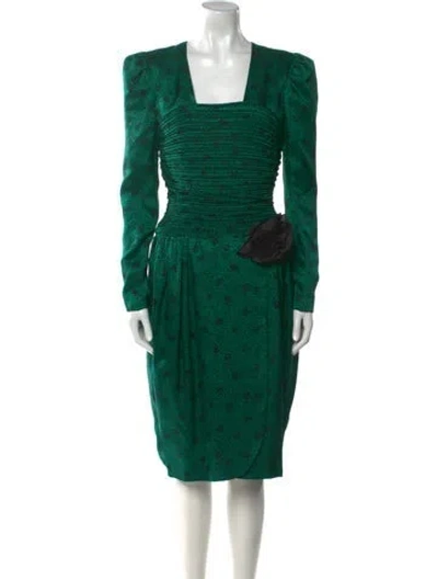 Pre-owned Ch Carolina Herrera Vintage Midi Length Dress In Green