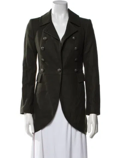 Pre-owned Ch Carolina Herrera Virgin Wool Coat In Green