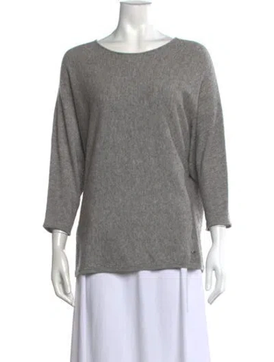 Pre-owned Ch Carolina Herrera Virgin Wool Crew Neck Sweater In Gray