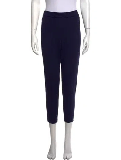 Pre-owned Ch Carolina Herrera Virgin Wool Skinny Leg Pants In Blue
