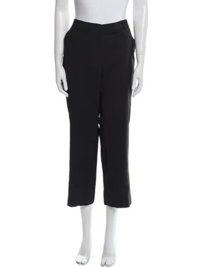 Pre-owned Ch Carolina Herrera Virgin Wool Wide Leg Pants In Black