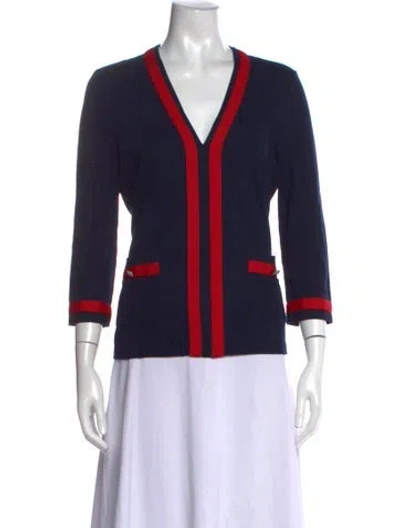 Pre-owned Ch Carolina Herrera V-neck Sweater In Multi