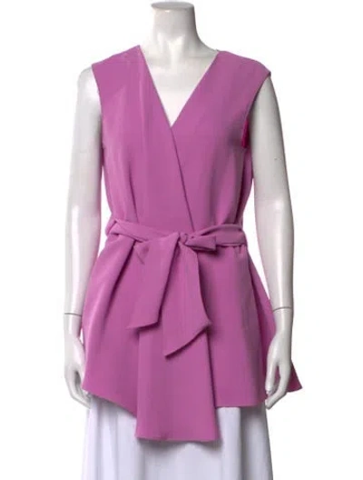 Pre-owned Ch Carolina Herrera V-neck Sweater In Purple