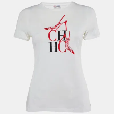 Ch Carolina Herrera White Ch Embroidered Cotton T-shirt