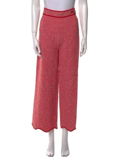 Pre-owned Ch Carolina Herrera Wide Leg Pants In Red
