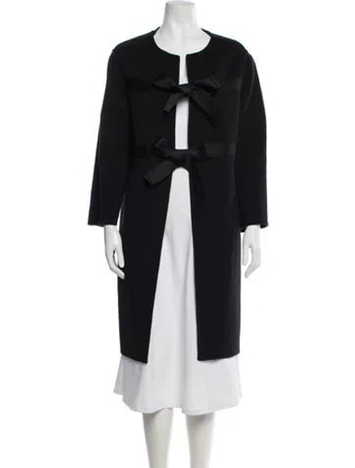 Pre-owned Ch Carolina Herrera Wool Coat In Black