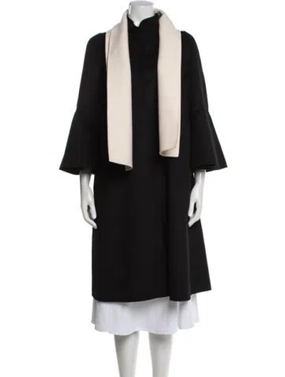 Pre-owned Ch Carolina Herrera Wool Coat In Black