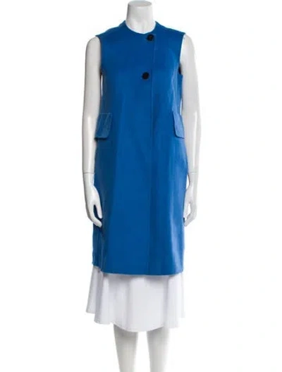 Pre-owned Ch Carolina Herrera Wool Coat In Blue