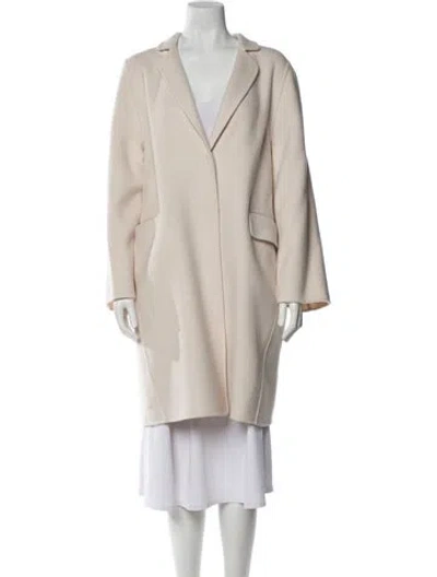 Pre-owned Ch Carolina Herrera Wool Coat In Neutral