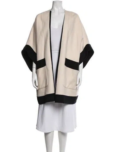 Pre-owned Ch Carolina Herrera Wool Coat In Neutrals