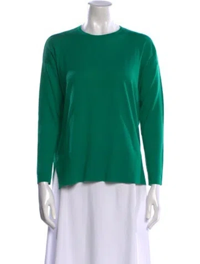 Pre-owned Ch Carolina Herrera Wool Crew Neck Sweater In Green