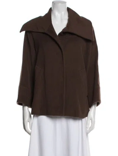 Pre-owned Ch Carolina Herrera Wool Jacket In Brown