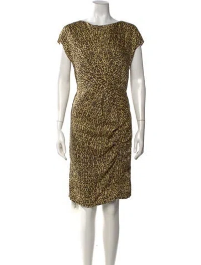 Pre-owned Ch Carolina Herrera Wool Knee-length Dress In Multicolor