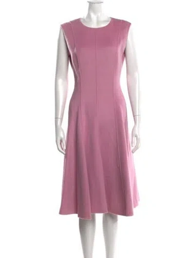Pre-owned Ch Carolina Herrera Wool Midi Length Dress In Purple