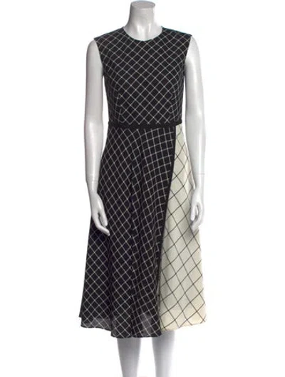 Pre-owned Ch Carolina Herrera Wool Midi Length Dress W/ Tags In Black