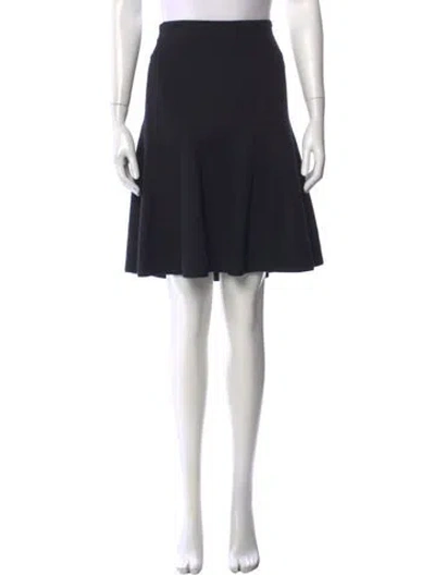 Pre-owned Ch Carolina Herrera Wool Mini Skirt In Black