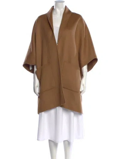 Pre-owned Ch Carolina Herrera Wool Open Front Sweater In Brown
