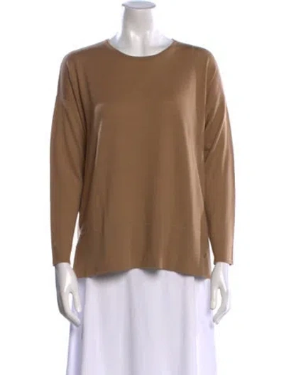 Pre-owned Ch Carolina Herrera Wool Scoop Neck Sweater In Neutral