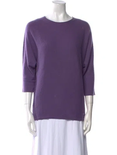 Pre-owned Ch Carolina Herrera Wool Scoop Neck Sweater In Purple