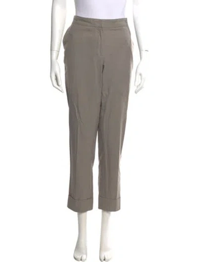Pre-owned Ch Carolina Herrera Wool Straight Leg Pants In Gray