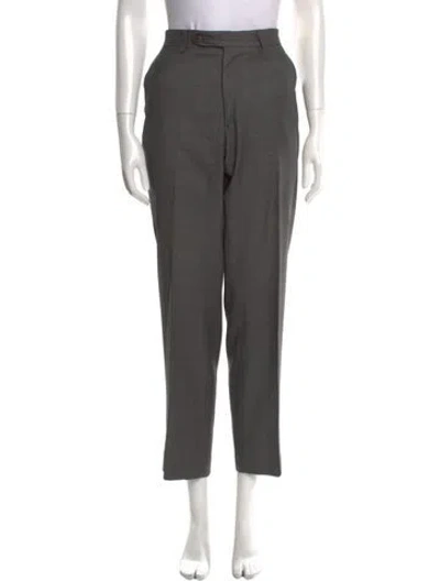 Pre-owned Ch Carolina Herrera Wool Straight Leg Pants In Gray