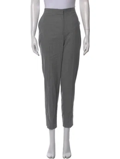 Pre-owned Ch Carolina Herrera Wool Straight Leg Pants In Gray