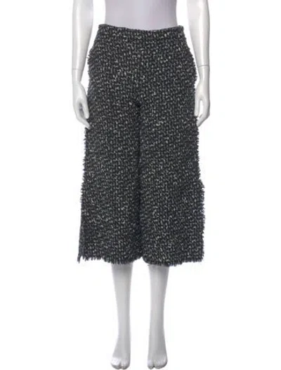 Pre-owned Ch Carolina Herrera Wool Wide Leg Pants In Black