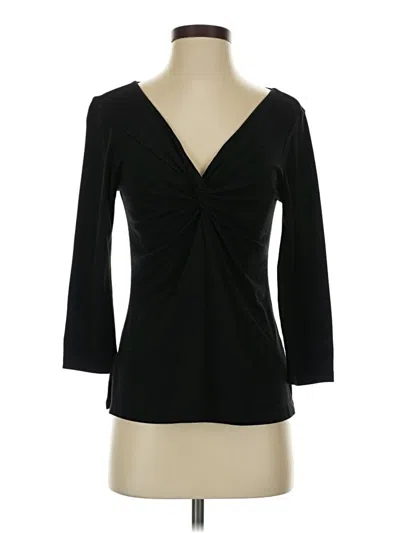 Pre-owned Cha Cha Vente 3/4 Sleeve Top Black Sweetheart Neckline Tops