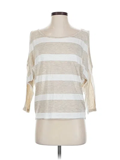 Pre-owned Cha Cha Vente 3/4 Sleeve Top Ivory Boatneck Tops In White