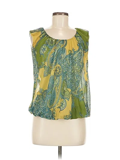 Pre-owned Cha Cha Vente Tank Top Green Halter Neckline Tops