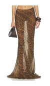 Cha The Label Printed Maxi Skirt In Brown