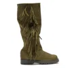 Cha Women's Green Fringe Tall Military - Merino Footpart In Green