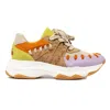 Cha Women's Orange / Green Sneaker Rumble Mix Lime Lila In Animal Print