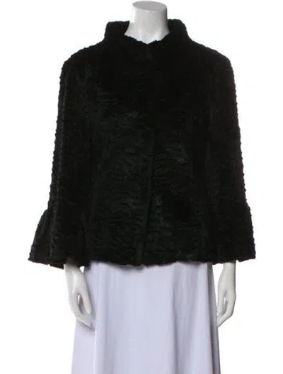 Pre-owned Chaarm Faux Fur Jacket In Black