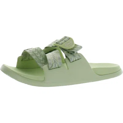 Chaco Chillos Womens Adjustable Padded Slide Sandals In Green