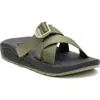 Chaco Cushz Slide Sandal In Mossy Olive