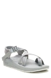 Chaco Cushz Toe Loop Sandal In Frond Cement Gray