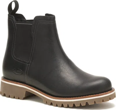 Chaco Fields Jch107424 Boots Women 10.5 Black Leather Waterproof Chelsea Khd2063