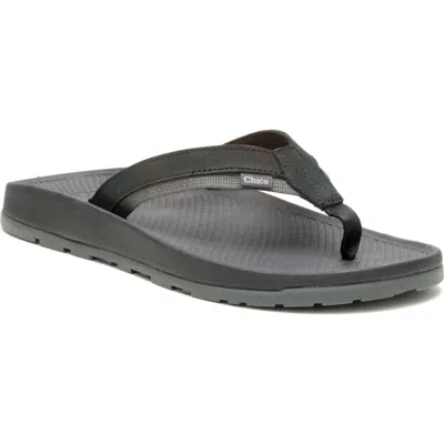 Chaco Lowdown Leather Flip Flop In Black