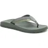 Chaco Lowdown Leather Flip Flop In Gray