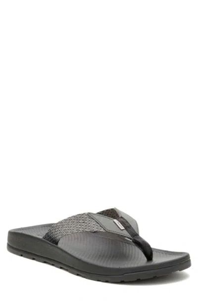 Chaco Lowdown Leather Flip Flop In Meadow Black