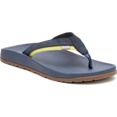 Chaco Lowdown Leather Flip Flop In Navy Night