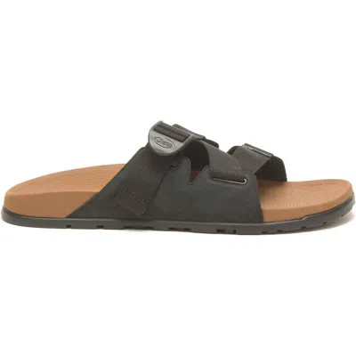 Chaco Men's Lowdown Leather Slide Sandal In Black