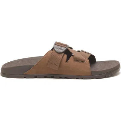 Chaco Men's Lowdown Leather Slide Sandal In Otter