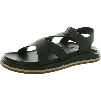 Chaco Townes Womens Buckle Leather Slingback Sandals In Green