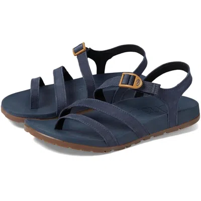 Chaco Women's  Lowdown Jch109676z Sandals Navy Leather Strappy Hawk1248 In Blue