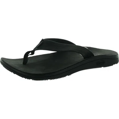 Chaco Womens Solid Flip-flops In Black