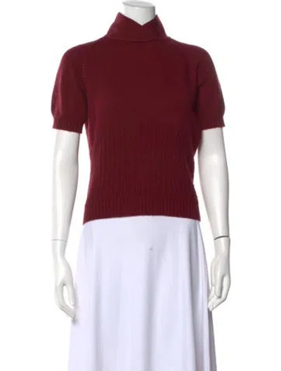 Pre-owned Chado By Ralph Rucci Cashmere Turtleneck Sweater In Burgundy